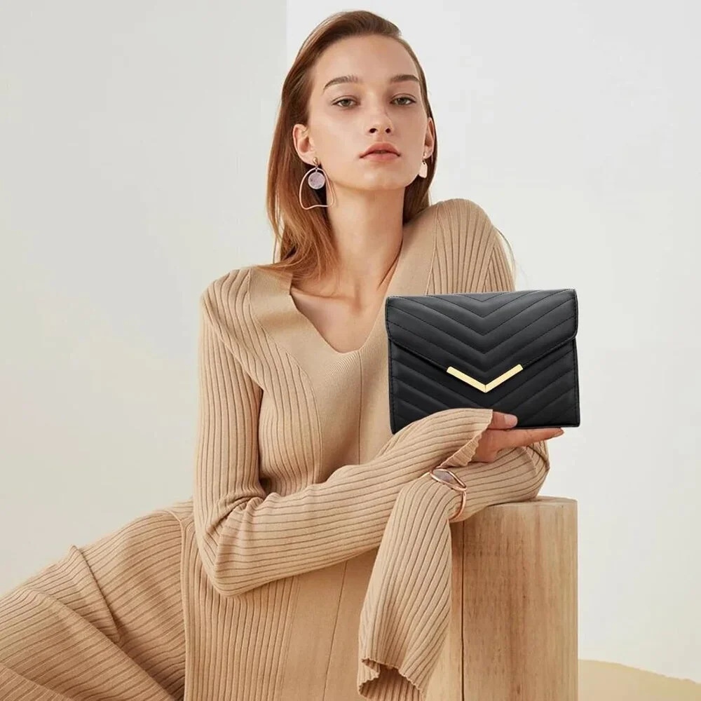 Women Vegan Leather Evening Clutch Purse Crossbody Bag for Party Gift
